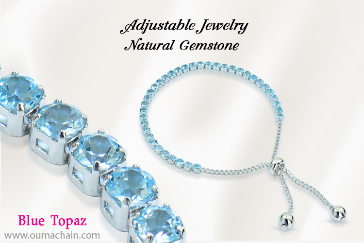 Adjustable Jewellery Natural Blue Topaz